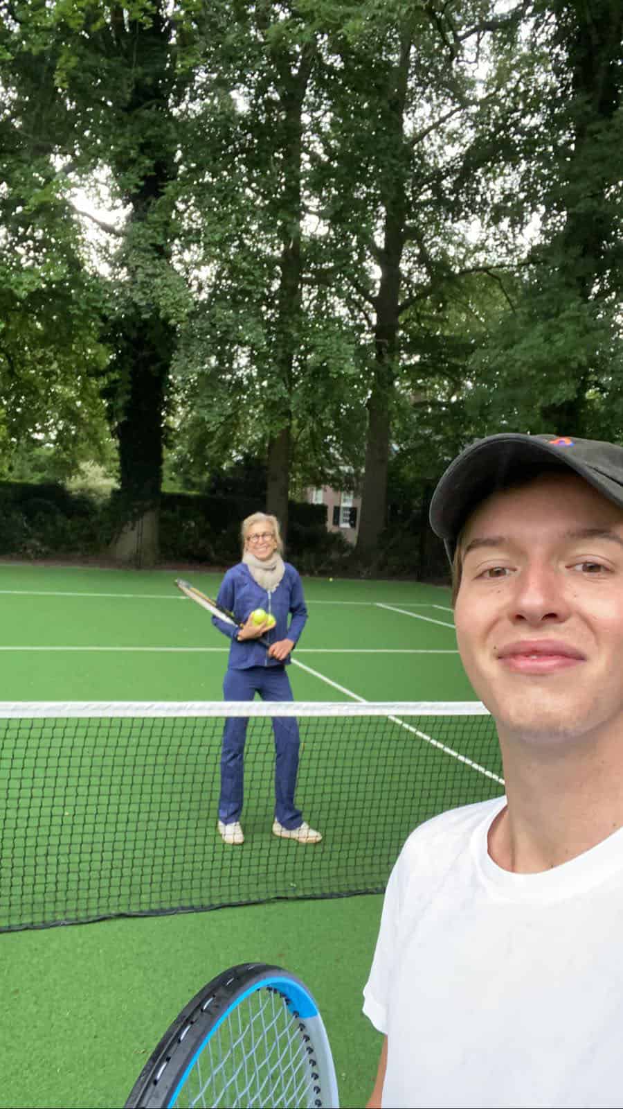 A happy selfie, taken in 2020 from a Savanna court that we built in Utrecht. The Obelisk fencing has merged completely into the natural surroundings.